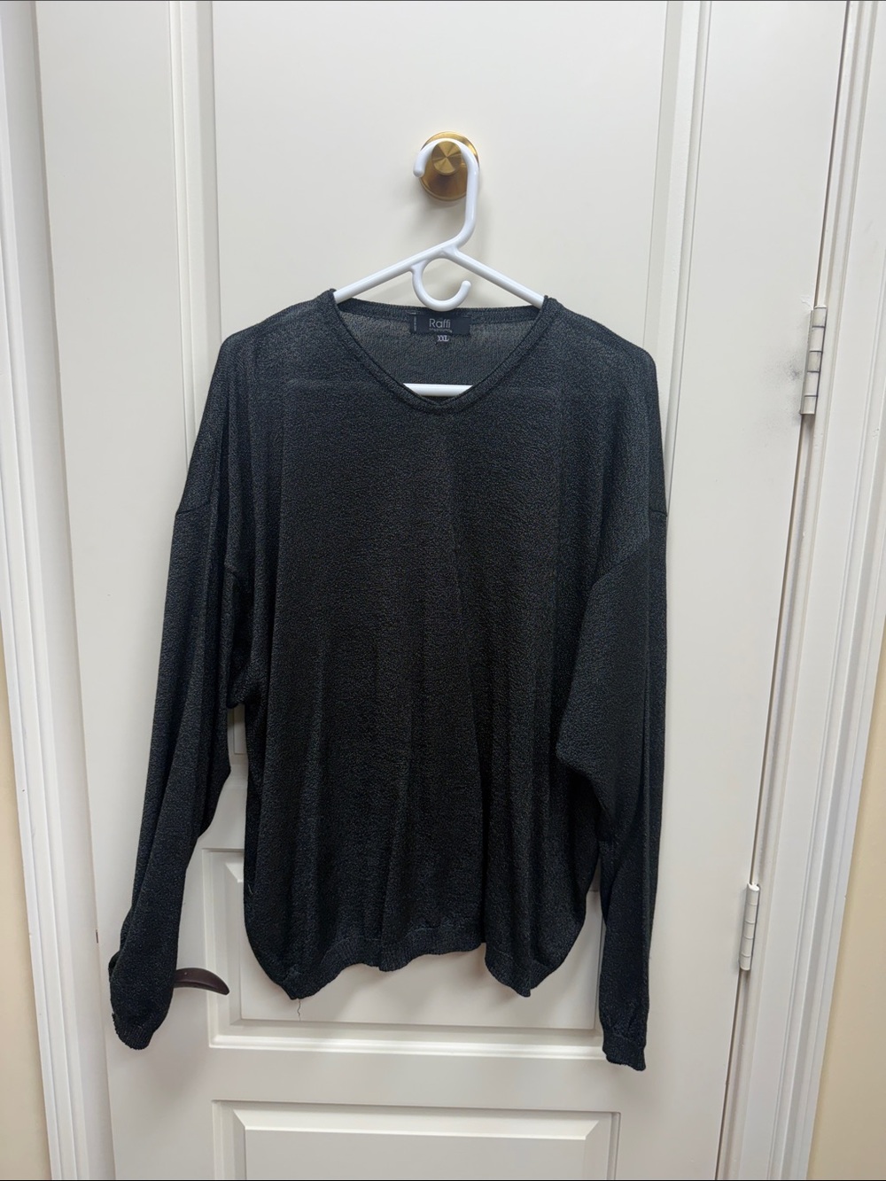 Raffi Black and Silver Shimmer V-Neck Sweater